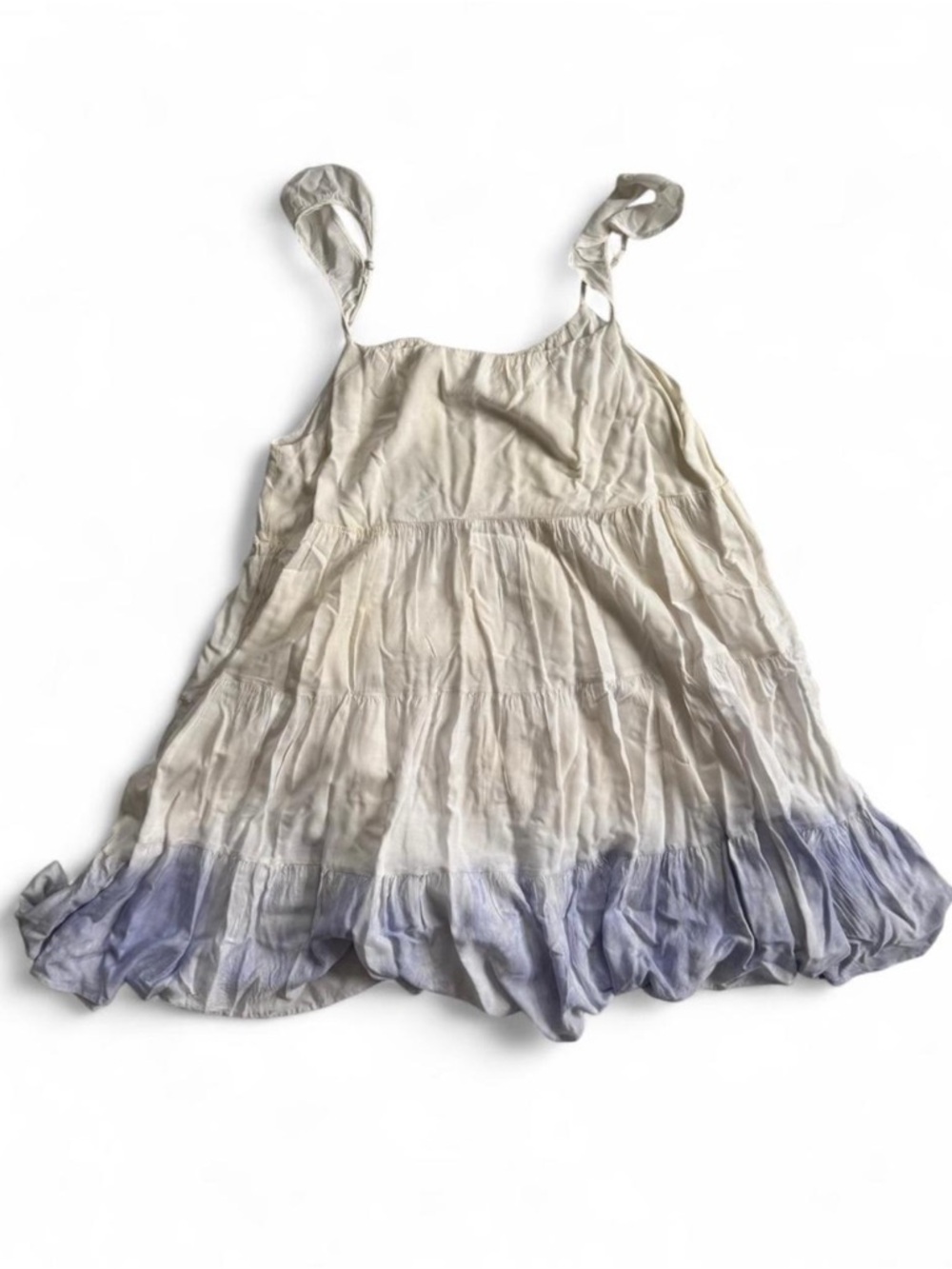 Storia Tiered Tie Strap Rayon Dress Medium Ombre